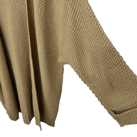 NINEXIS Cardigan Sweater Midi Open Front Size M Boho Minimalist Neutral Tan - Picture 4 of 13
